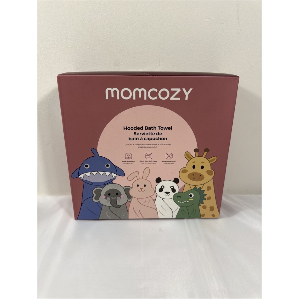 Momcozy Baby Bath Towels with‎ Hood Visualize Health Label Giraffe /Rabbit NIB